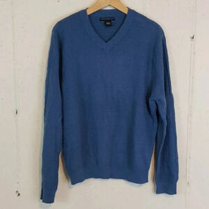 Consensus L blue‎ cotton V-neck sweater